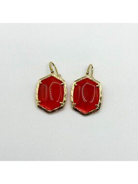 Kendra Scott Daphne Drop Earrings Peach Melon Gold-Tone